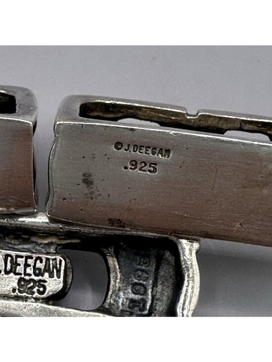Jeff Deegan Designs Buckle Fits 1” Belt 3 Pieces Signed 925 Sterling Silver 69Gr main image 8
